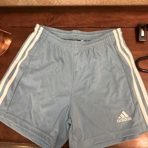 Blue adidas soccer shorts size small